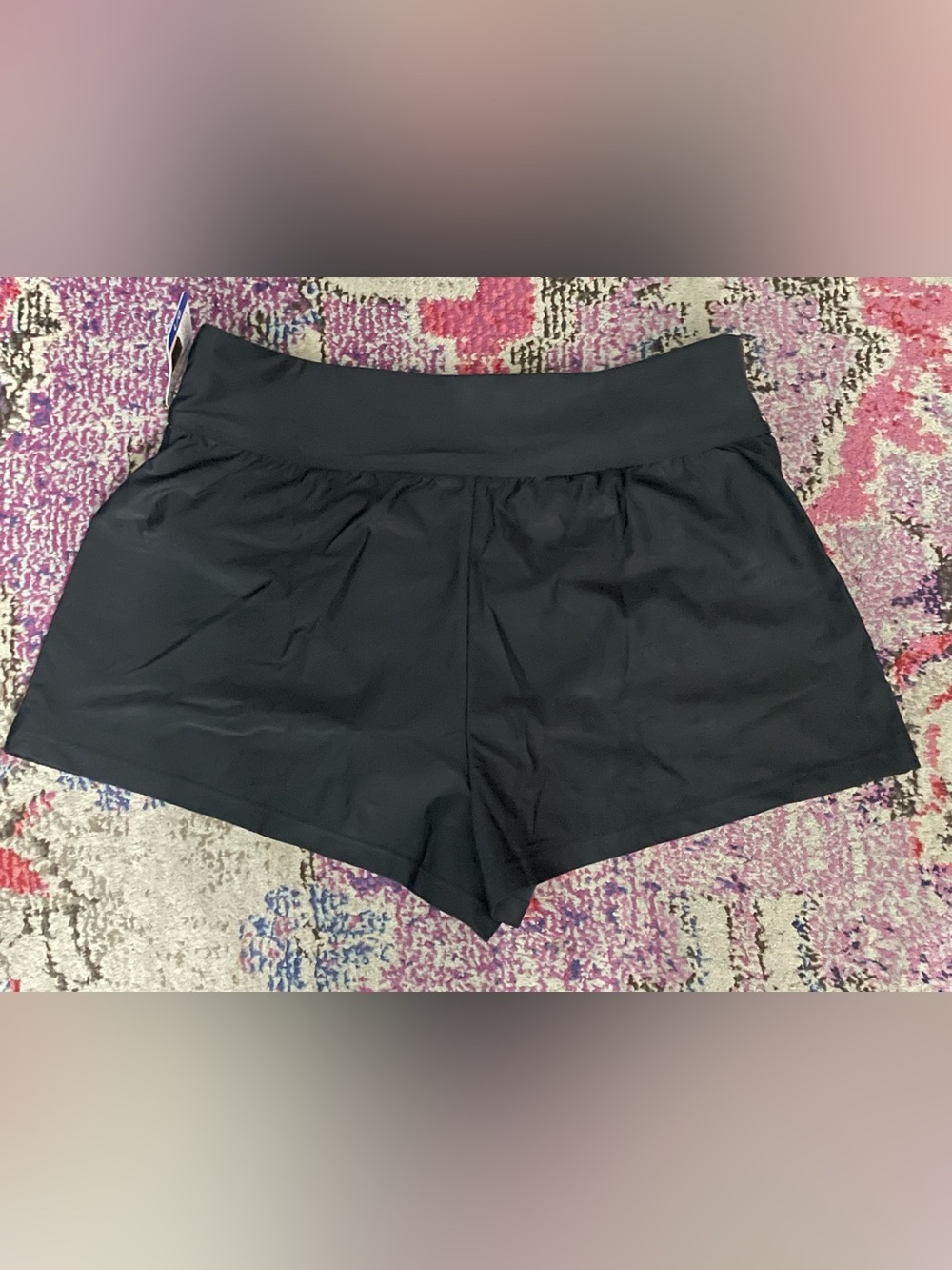 Christina swimwear Black Athletic High-Waist Shorts large